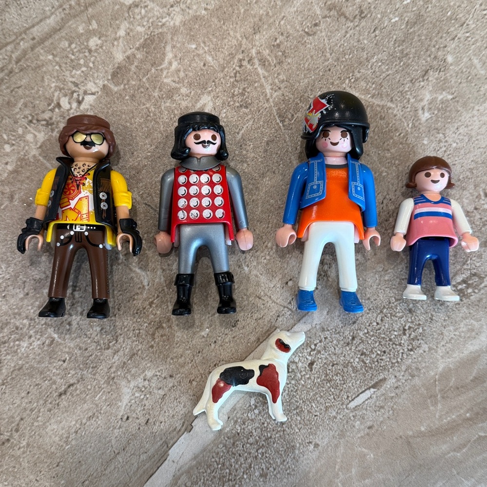 Collectible Playmobil Toy People and Dog Figures Set of 5